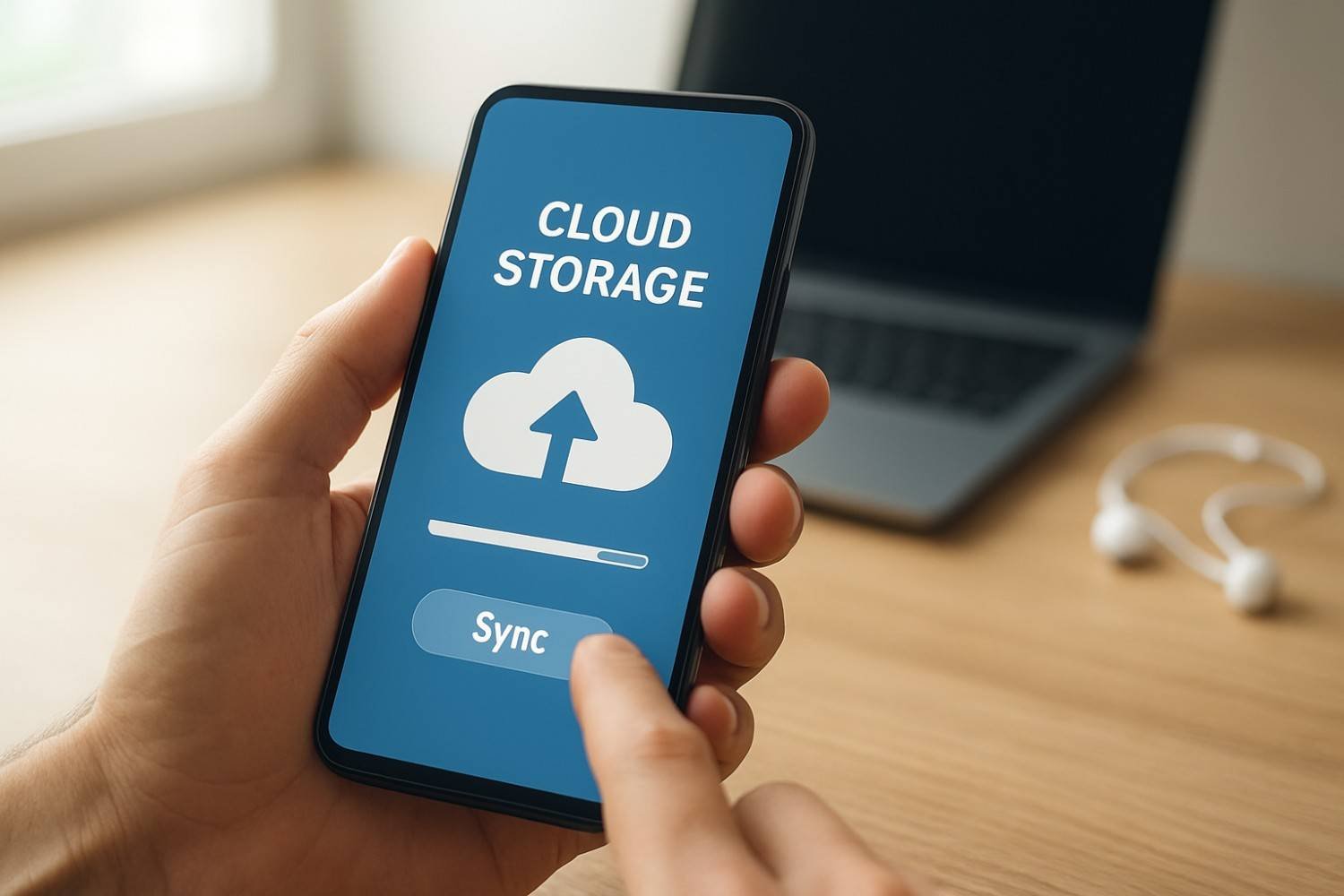 a person touching phone for beginner guide to cloud storage